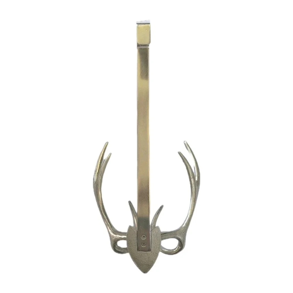 Stag‎ Deer Antler Lodge Wreath Hanger Brass Metal 18